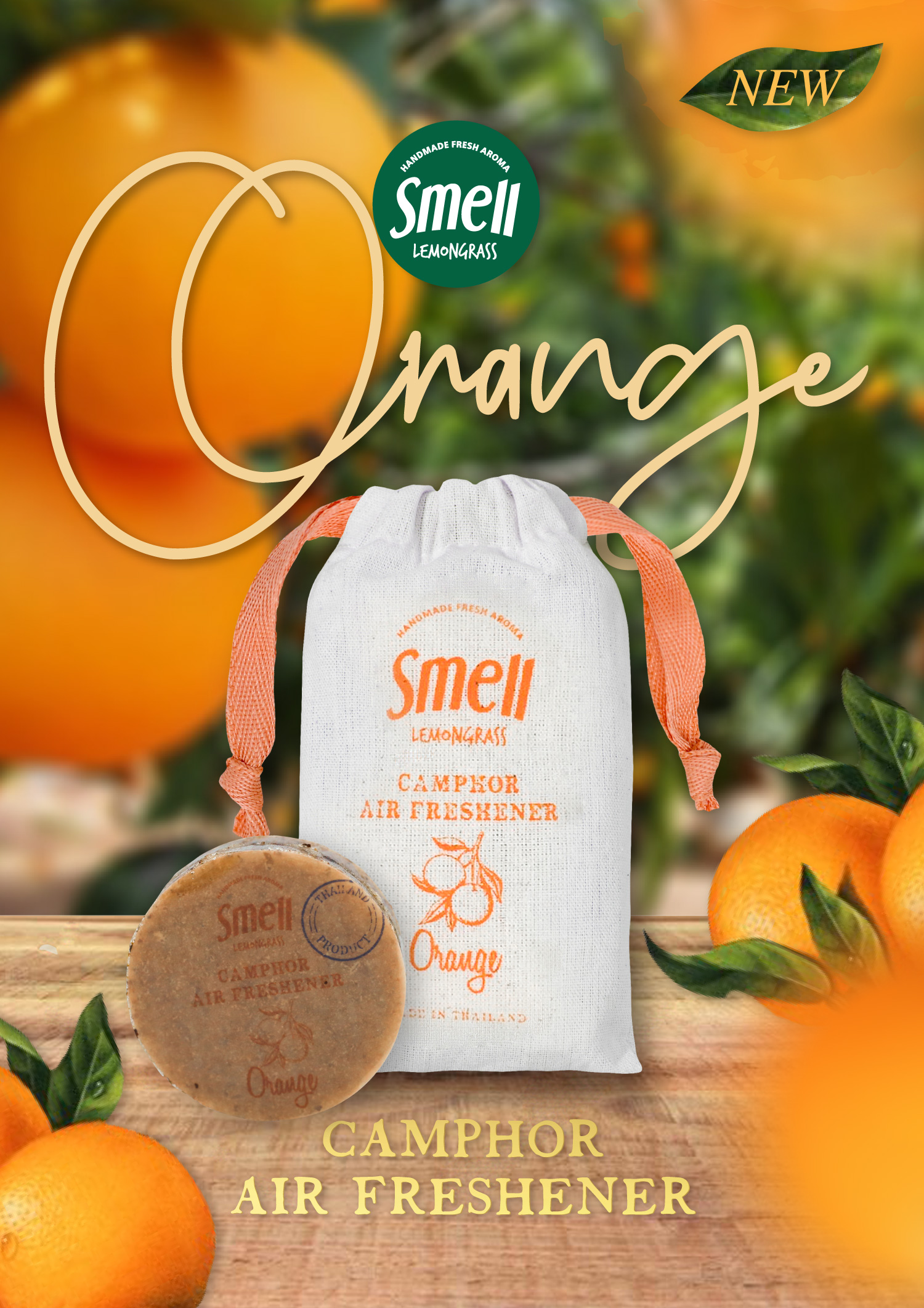 Best Camphor Air Freshener Orange 30G SmellLemongrass